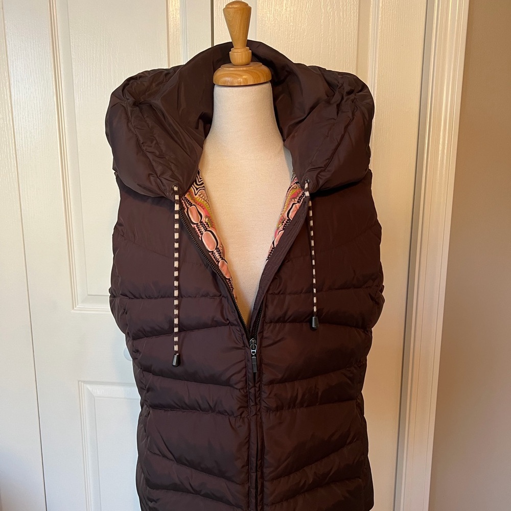 Missoni Dark Brown Hooded Puffer Vest